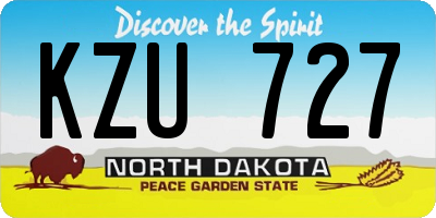 ND license plate KZU727