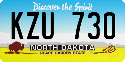 ND license plate KZU730