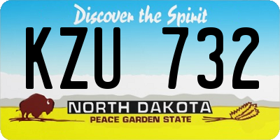 ND license plate KZU732