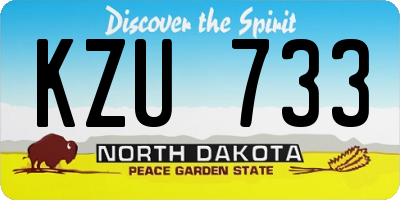 ND license plate KZU733