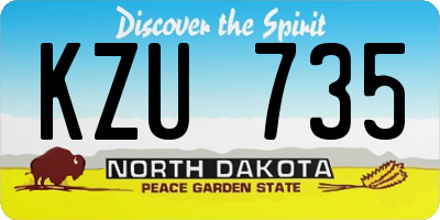 ND license plate KZU735