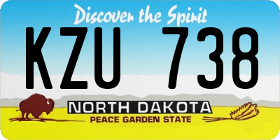 ND license plate KZU738