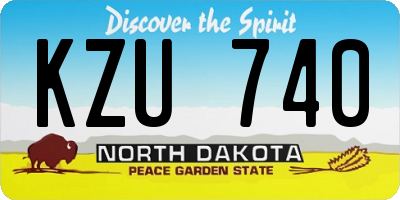 ND license plate KZU740