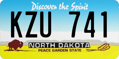 ND license plate KZU741