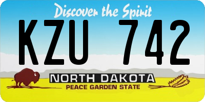 ND license plate KZU742