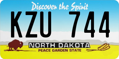 ND license plate KZU744