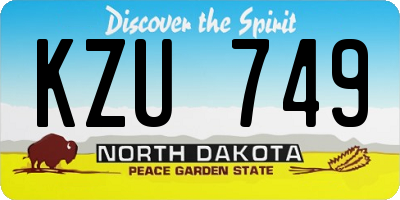 ND license plate KZU749