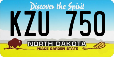 ND license plate KZU750