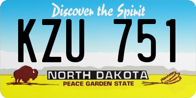 ND license plate KZU751