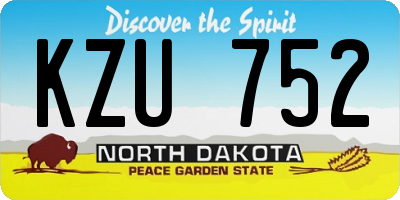 ND license plate KZU752