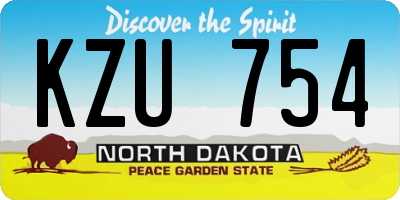 ND license plate KZU754