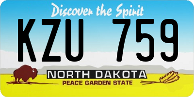 ND license plate KZU759