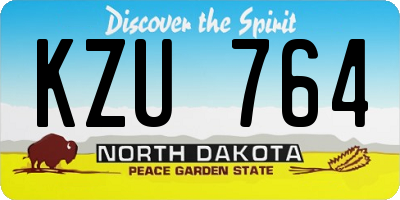 ND license plate KZU764