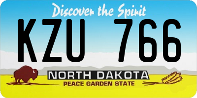 ND license plate KZU766