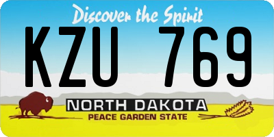 ND license plate KZU769