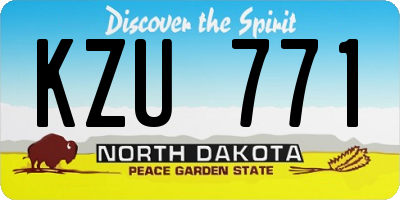 ND license plate KZU771