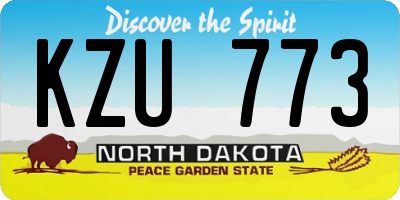 ND license plate KZU773