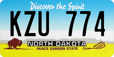 ND license plate KZU774