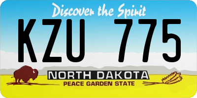 ND license plate KZU775