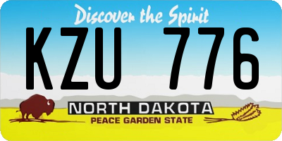 ND license plate KZU776