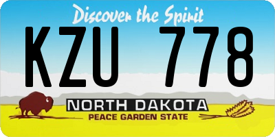 ND license plate KZU778