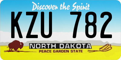 ND license plate KZU782
