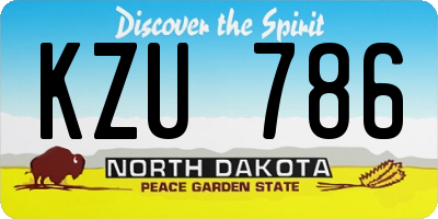 ND license plate KZU786