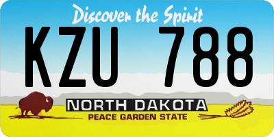 ND license plate KZU788