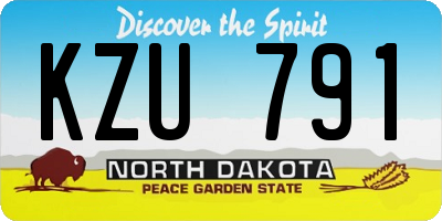 ND license plate KZU791