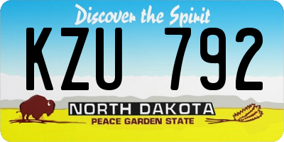 ND license plate KZU792