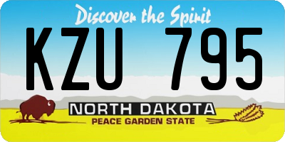 ND license plate KZU795