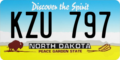 ND license plate KZU797