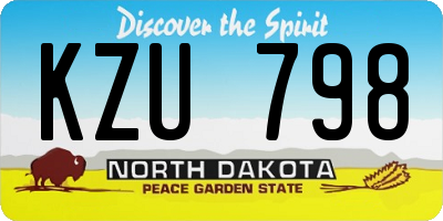 ND license plate KZU798