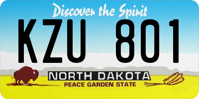 ND license plate KZU801