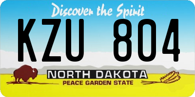 ND license plate KZU804