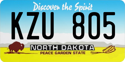 ND license plate KZU805