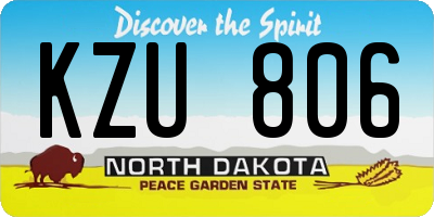 ND license plate KZU806