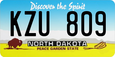 ND license plate KZU809