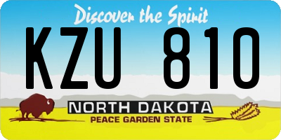 ND license plate KZU810