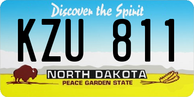 ND license plate KZU811