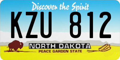 ND license plate KZU812