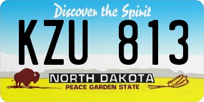 ND license plate KZU813