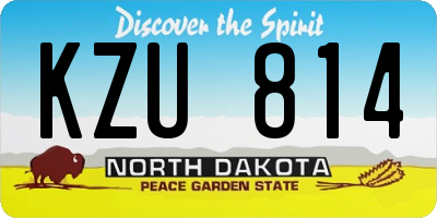 ND license plate KZU814