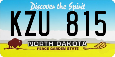 ND license plate KZU815