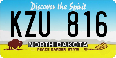 ND license plate KZU816