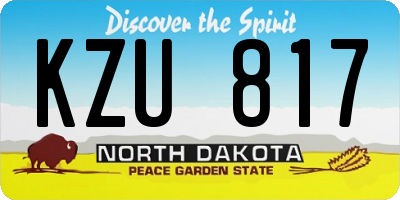 ND license plate KZU817