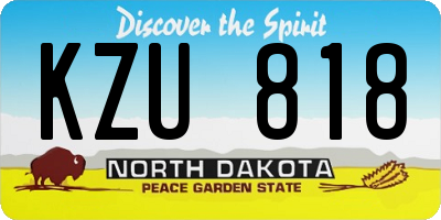 ND license plate KZU818