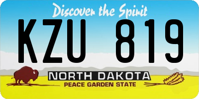 ND license plate KZU819