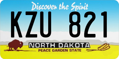 ND license plate KZU821