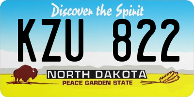 ND license plate KZU822